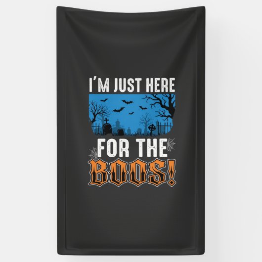 Halloween Boos Ghost Graveyard Vector Design_1 Spandoek (Verticaal)