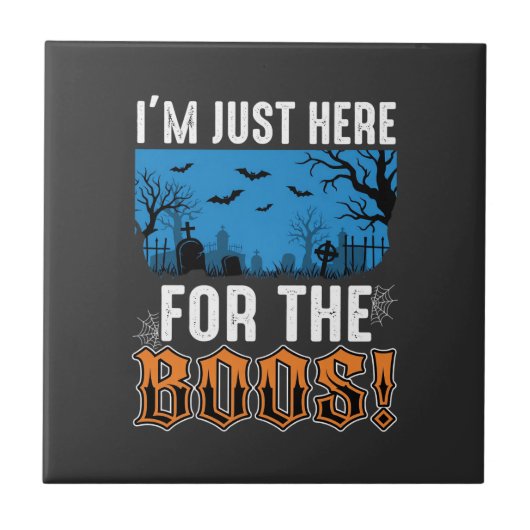 Halloween Boos Ghost Graveyard Vector Design_1 Tegeltje (Voorkant)