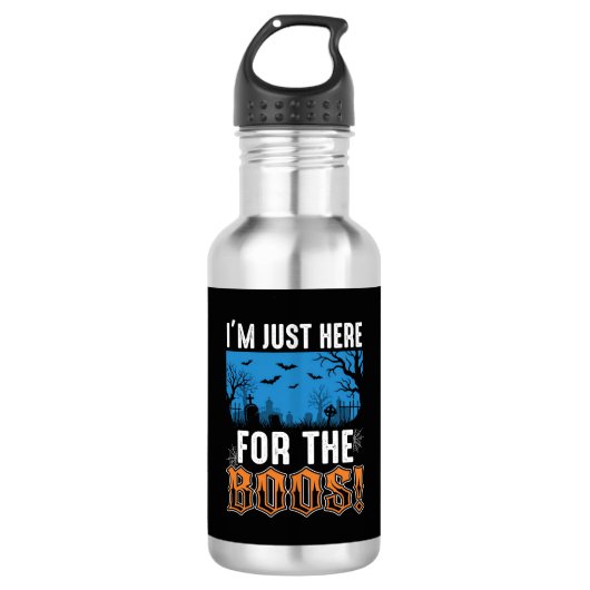Halloween Boos Ghost Graveyard Vector Design_1 Waterfles (Voorkant)