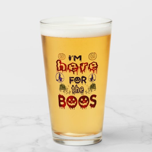 Halloween Boos Glas (Voorkant gevuld)