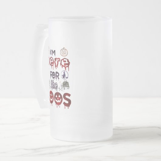 Halloween Boos Matglas Bierpul (Voorkant links)