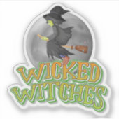 Halloween boosaardige heksen sticker (Voorkant)