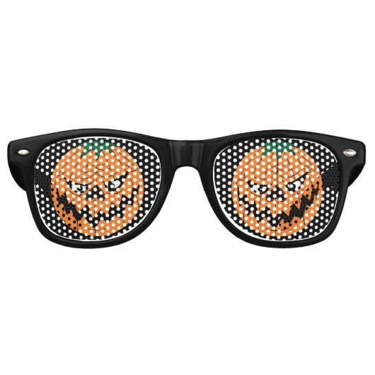 Halloween Boosaardige Pompoen Gezicht Retro Zonnebril (Voorkant)