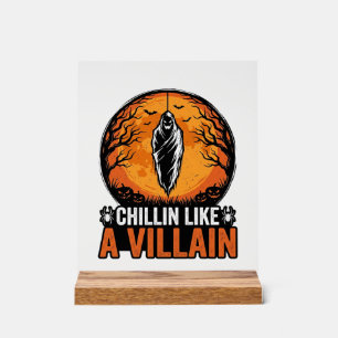 Halloween Booswicht Vintage Gravure Shirt Ontwerp_ Acryl Bord