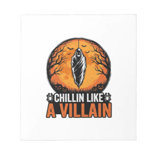 Halloween Booswicht Vintage Gravure Shirt Ontwerp_ Notitieblok