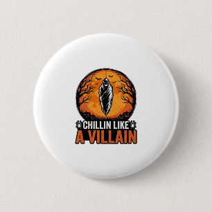 Halloween Booswicht Vintage Gravure Shirt Ontwerp_ Ronde Button 5,7 Cm