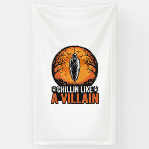 Halloween Booswicht Vintage Gravure Shirt Ontwerp_ Spandoek