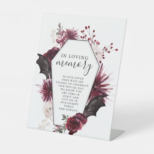 Halloween bord 'Ter nagedachtenis' Reclamebord Met Voetstuk (Voorkant)