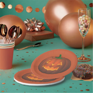 Halloween Borden Feestelijke Pompoen Papier Borden Papieren Bordje