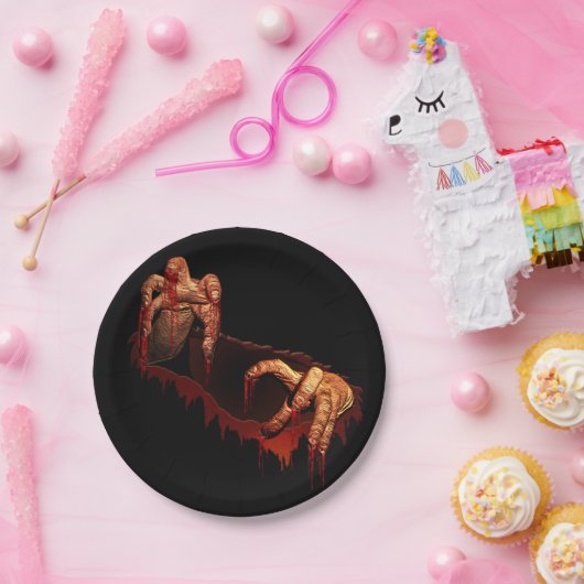 Halloween Borden feestelijke zombie meisje papier Papieren Bordje (Feest)