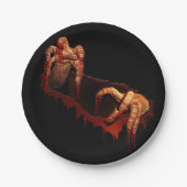 Halloween Borden feestelijke zombie meisje papier  Papieren Bordje (Voorkant)