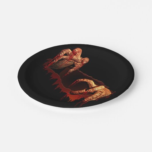 Halloween Borden feestelijke zombie meisje papier  Papieren Bordje (Gekanteld)