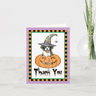 Halloween Border Collie Dank je Bedankkaart
