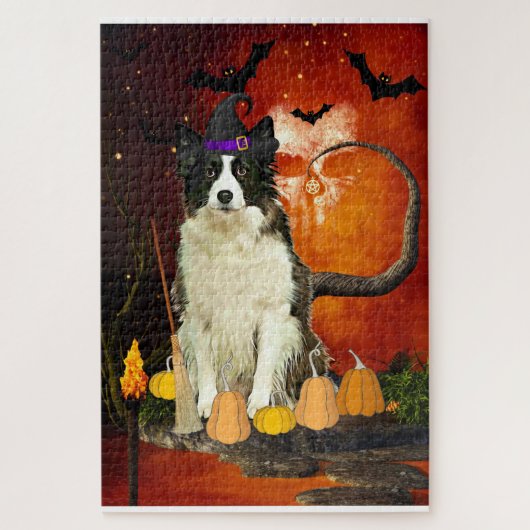 Halloween Border Collie Dog Legpuzzel (Verticaal)