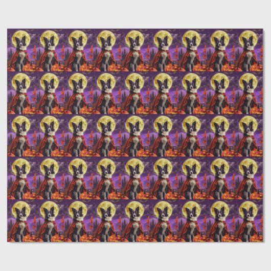 Halloween Border Collie Dog Pumpkins eng Cadeaupapier (Vlak)