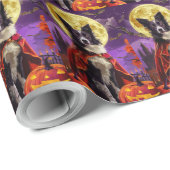 Halloween Border Collie Dog Pumpkins eng Cadeaupapier (Rol Hoek)