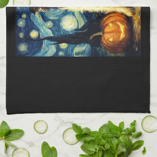 Halloween Border Collie Fall Pumpkin Theedoek (Gevouwen)