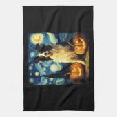 Halloween Border Collie Fall Pumpkin Theedoek (Verticaal)