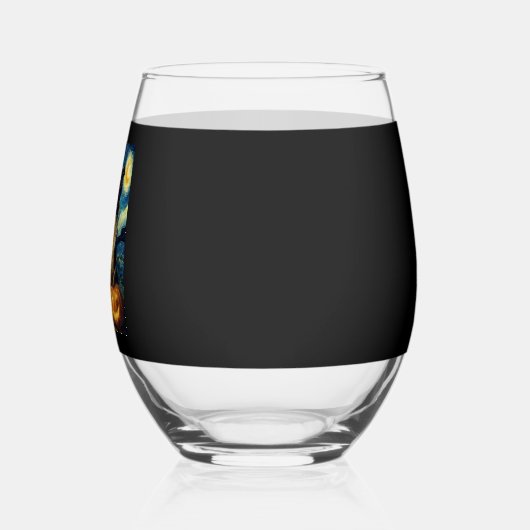 Halloween Border Collie Fall Pumpkin Wijnglas Zonder Voet (Links)