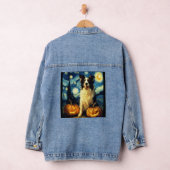 Halloween Border Collie Herfst Pompoen Denim Jacket (Hangar)