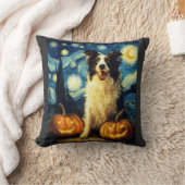 Halloween Border Collie Herfst Pompoen Kussen (Deken)