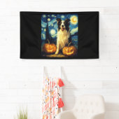 Halloween Border Collie Herfst Pompoen Spandoek (Insitu)