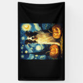 Halloween Border Collie Herfst Pompoen Spandoek (Verticaal)