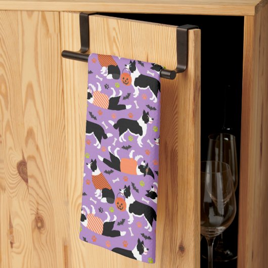Halloween Border Collie Kitchen Towel Theedoek (Derde Gevouwen)