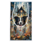 Halloween Border Collie met pomkins Scary Klein Cadeauzakje (Voorkant)