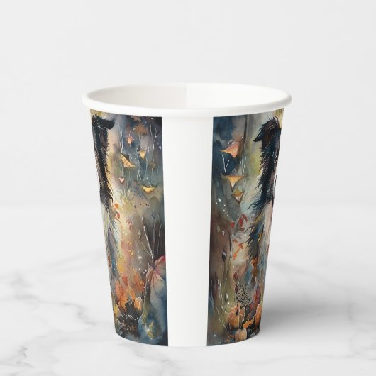 Halloween Border Collie met pomkins Scary Papieren Bekers (Links)