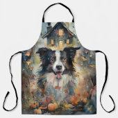 Halloween Border Collie met pomkins Scary Schort (Voorkant)