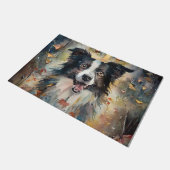 Halloween Border Collie Met Pompoenen Eng Deurmat (Schuin)