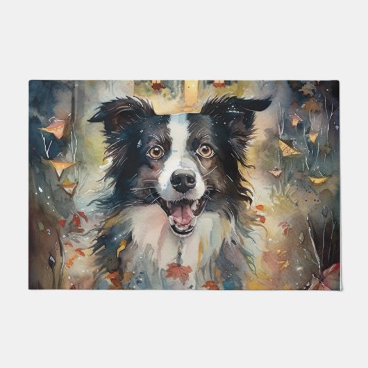 Halloween Border Collie Met Pompoenen Eng Deurmat (Voorkant)