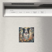 Halloween Border Collie Met Pompoenen Eng Magneet (Insitu (Vaatwasser))