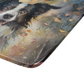 Halloween Border Collie Met Pompoenen Eng Snijplank (Hoek)