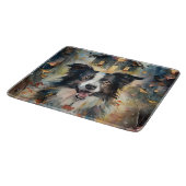 Halloween Border Collie Met Pompoenen Eng Snijplank (Hoek)
