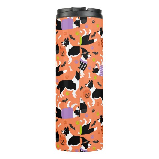 Halloween Border Collie Thermosbeker (Achterkant)