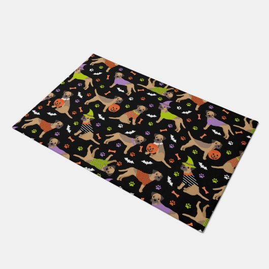 Halloween Border Terrier Doormat Deurmat (Schuin)