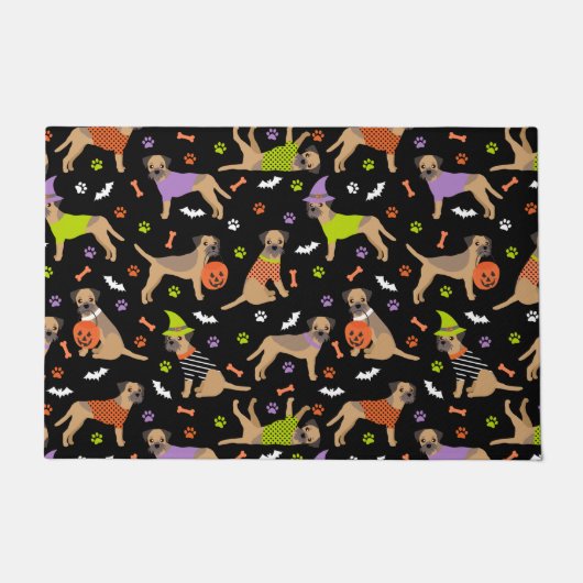 Halloween Border Terrier Doormat Deurmat (Voorkant)