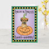 Halloween Border Terrier Kaart (Gele Bloem)