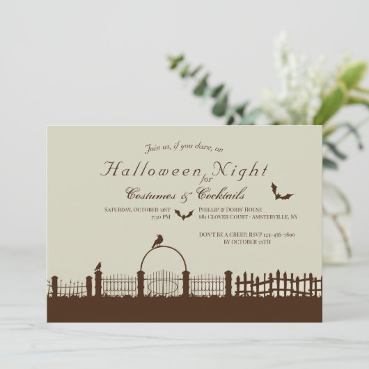 Halloween Border Uitnodiging (Staand voorkant)