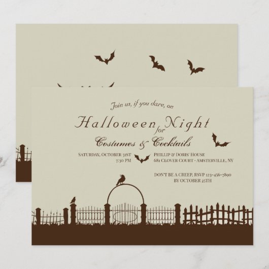 Halloween Border Uitnodiging (Voorkant / Achterkant)