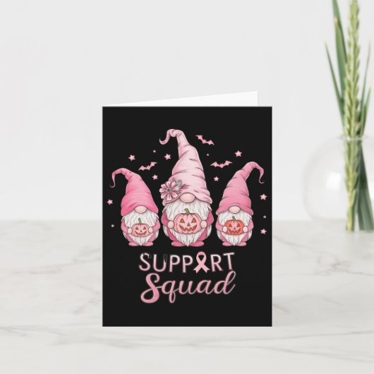 Halloween Borstkanker Bewustzijn Roze Gnomies Sup Kaart (Voorkant)