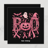 Halloween borstkanker bewustzijn roze lint kaart (Voorkant / Achterkant)