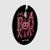 Halloween borstkanker bewustzijn roze lint ornament (voorkant)
