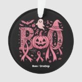 Halloween borstkanker bewustzijn roze lint ornament (voorkant)