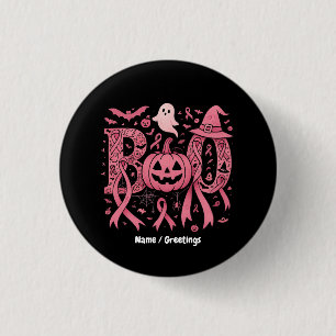 Halloween borstkanker bewustzijn roze lint ronde button 3,2 cm