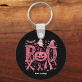 Halloween borstkanker bewustzijn roze lint sleutelhanger (Voorkant)