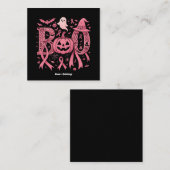 Halloween borstkanker bewustzijn roze lint vierkante visitekaartje (Voorkant / Achterkant)