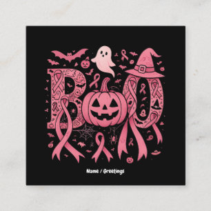 Halloween borstkanker bewustzijn roze lint vierkante visitekaartje